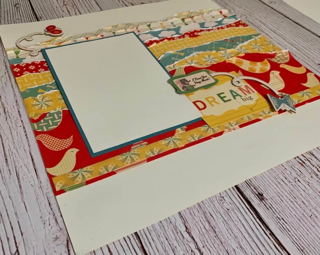 Torn Paper Scrapbook Layout Perfect For Beginners Scrapbooking Bee