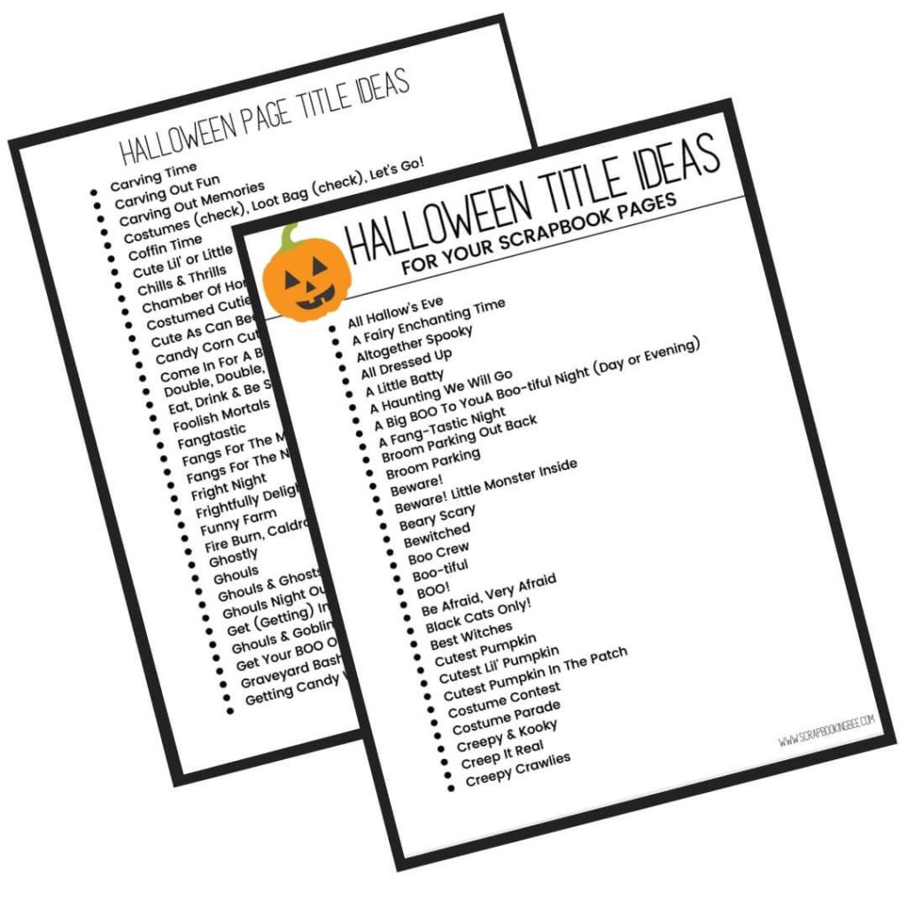 140 Spooky Title Ideas For Your Halloween Scrapbook Pages
