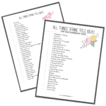 a preview of the printable list