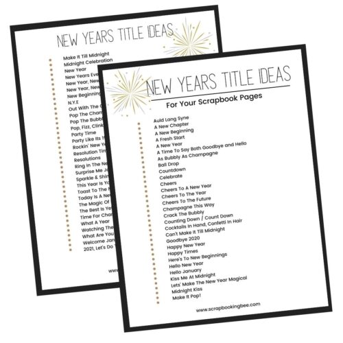 60 Title Ideas For Your New Years Scrapbook Page - Scrapbooking Bee