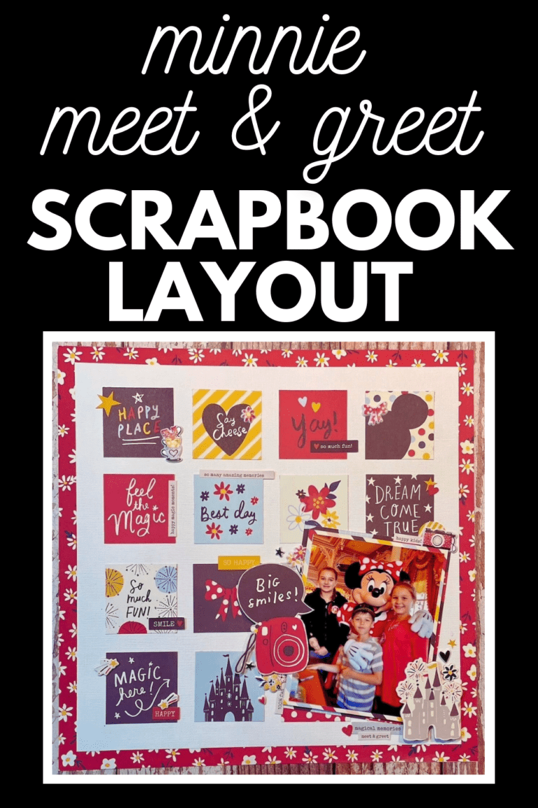 A featured image of the Minnie Meet and Greet Scrapbook Layout