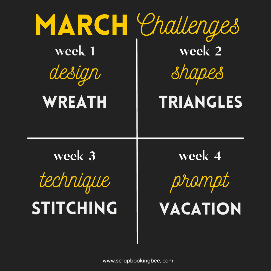 An image showing 4 weeks challenges for March 2022